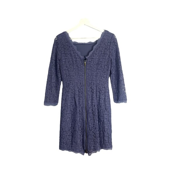 Adrianna Papell Purple Short Evening Lace Dress Size 4 Cocktail Party - Picture 3 of 12